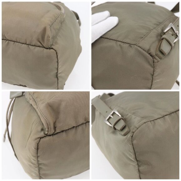 PRADA Backpack Nylon Beige Silver Auth 148934 - Picture 14 of 16